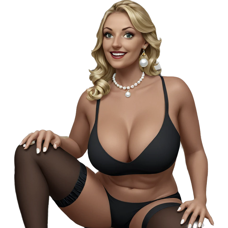 blonde beauty with pearl necklace emoji
