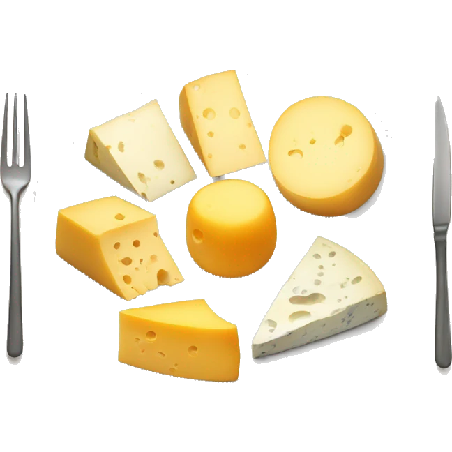 different cheeses on plate emoji