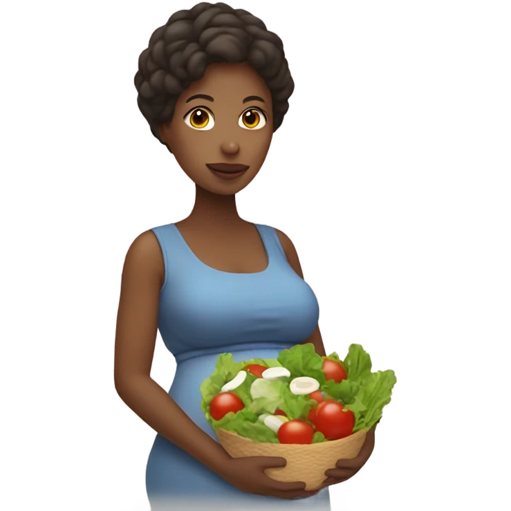 pregnant woman with salad emoji