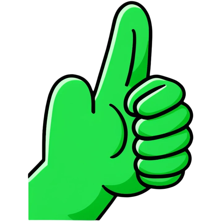 Minimalist Maya-style thumbs up and prayer hands emojis, white and deep green only, flat design with clean lines emoji