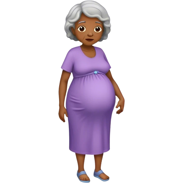 Elderly black woman pregnant emoji