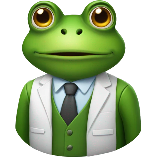 Frog accountant emoji