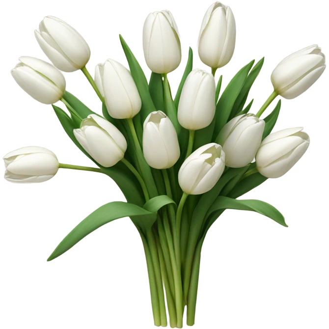 white tulip bouquet  emoji
