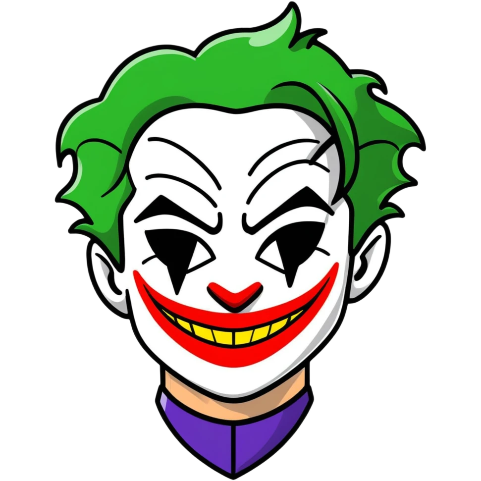 heart wearing joker makeup emoji