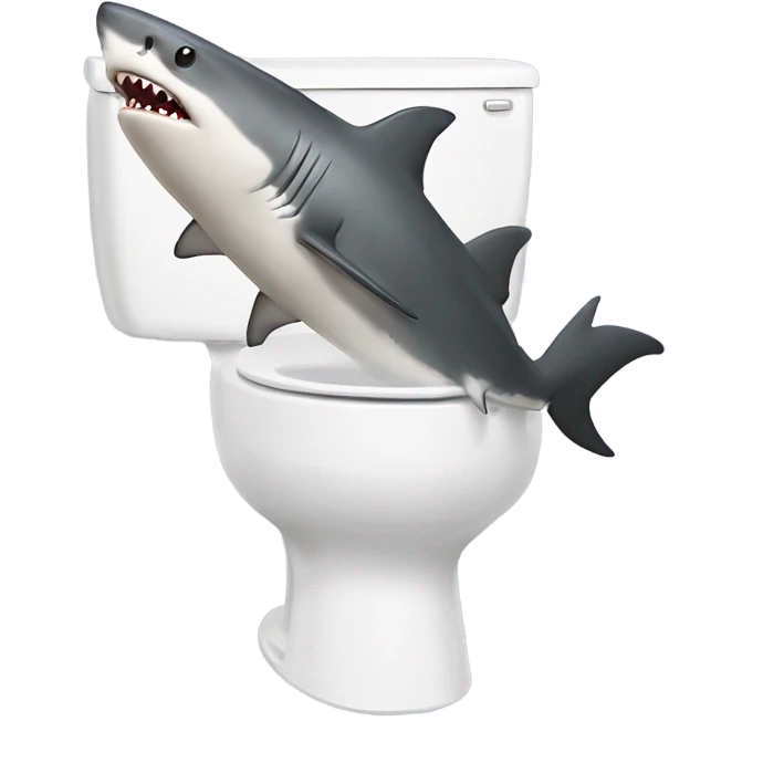Shark pooping on a toilet ￼ emoji