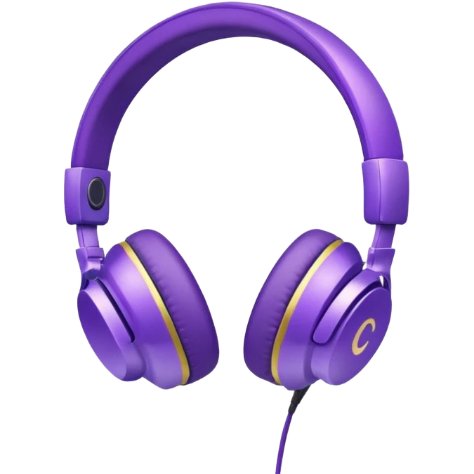 Glitter Purple and Cian headset emoji