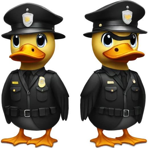 Duck police black  emoji