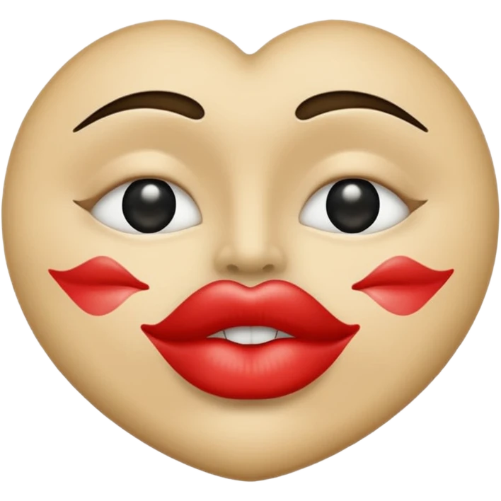beige colored kiss print (NO FACE) emoji