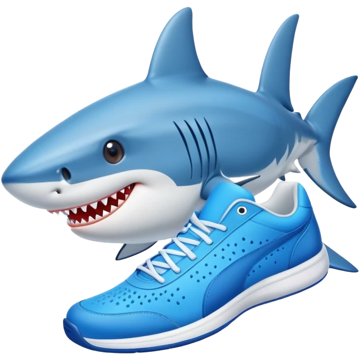 Shark with blue tennis shoes emoji