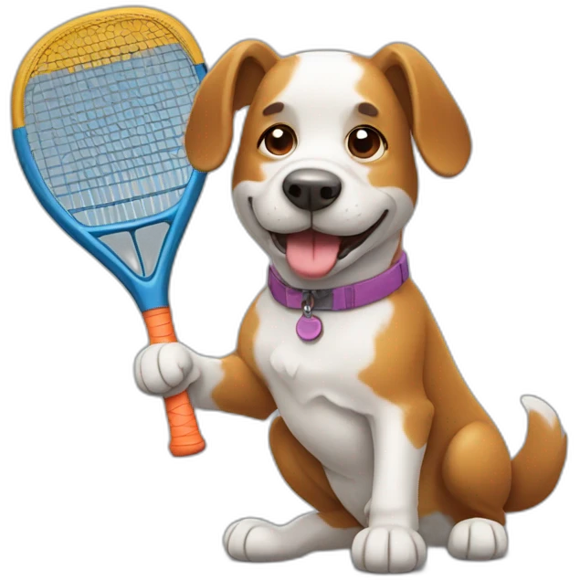 dog playing padel emoji
