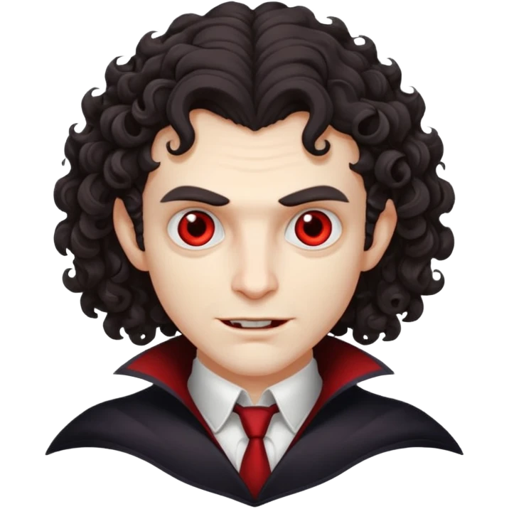 curly vampire with optical emoji