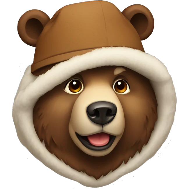 bear in a Russian hat with earflaps emoji