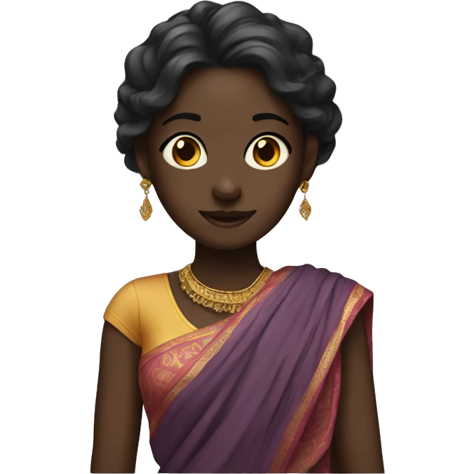 Dark skinned girl with sari emoji