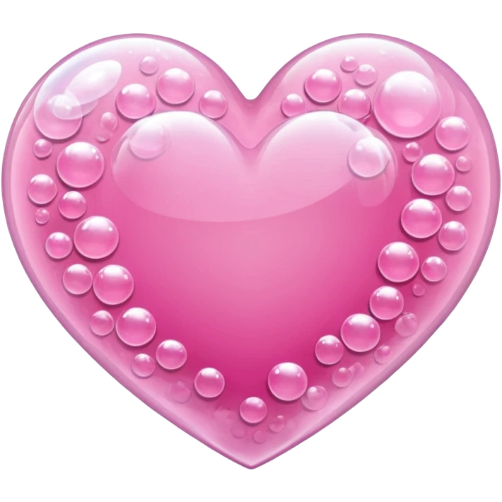 sakura heart with a bubble texture emoji