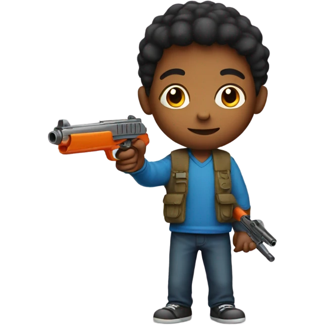 Kid holding a toy gun emoji