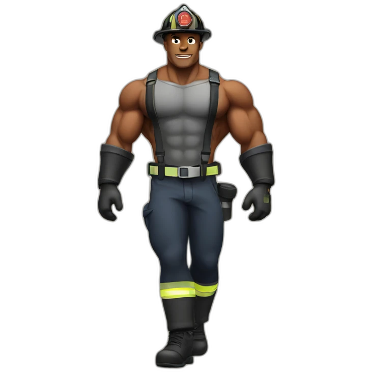 firefighter bodybuilder emoji