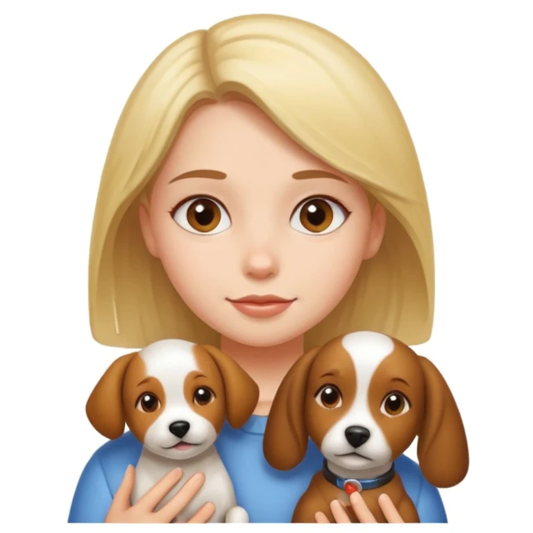 girl and her pet dog emoji