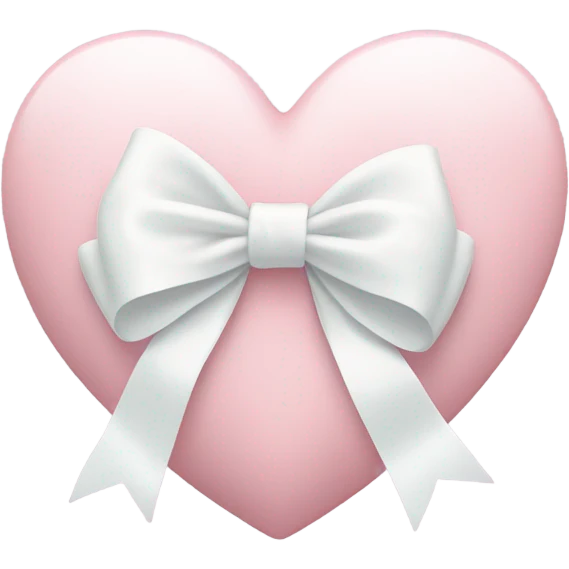 Pastel pink heart with white bow emoji