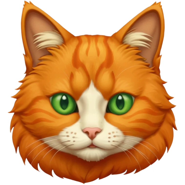 orange cat missing one an eye and with one green eye, with an orange patch of fur near his nose emoji