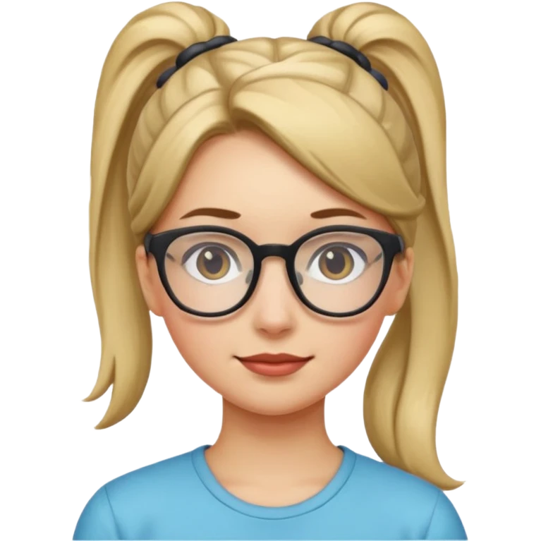 Ponytail Girl with Glasses emoji