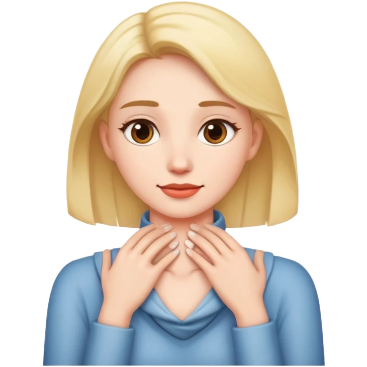 Woman with hands around her neck  emoji