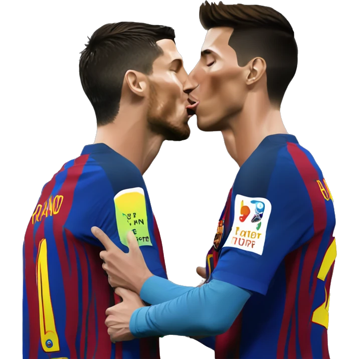 Cristiano Ronaldo kiss Messi emoji
