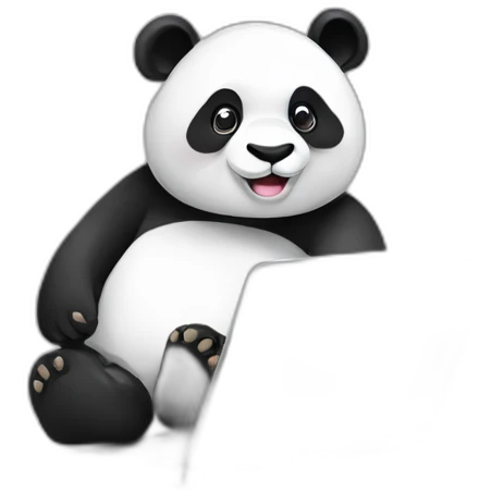 panda-wearing-square-and-white-tee-hug key-on-a-black-laptop emoji