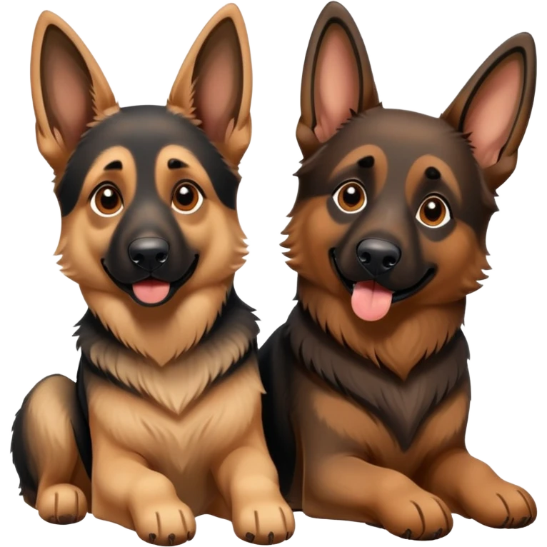 Two German shepherds playing together  emoji