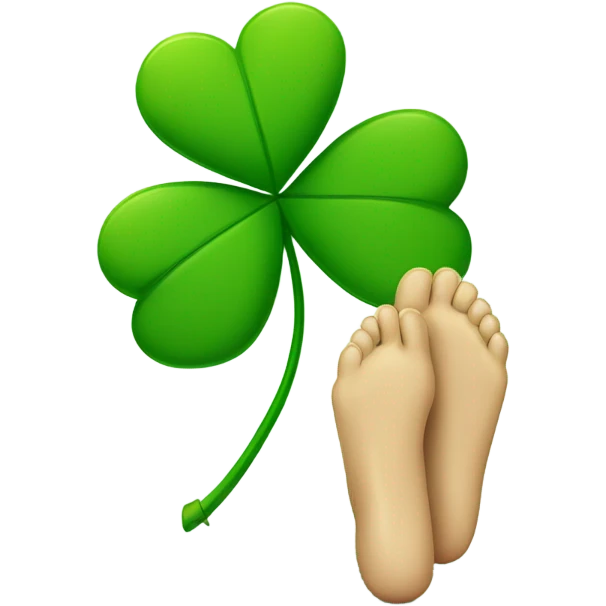 Four leaf clover on legs emoji