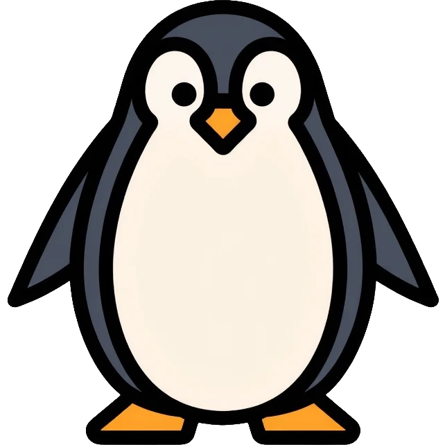 geometric penguin with angular shapes, made of triangles and polygons emoji