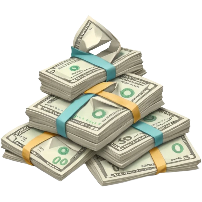 half a mountain of bills emoji