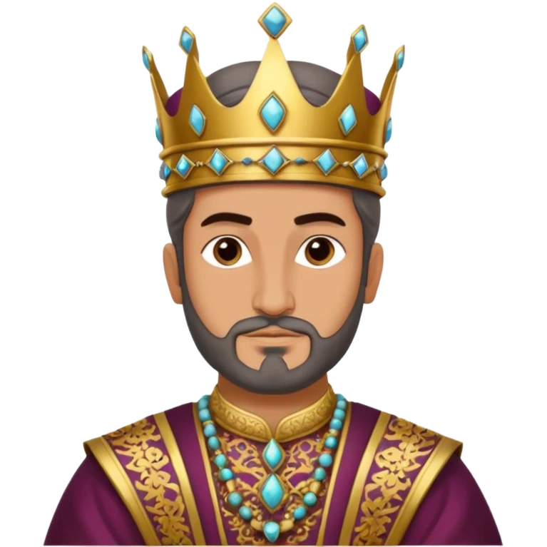 ancient Turkish Seljuk emperor, regal attire, ornate crown, historical accuracy, intricate patterns, majestic pose emoji