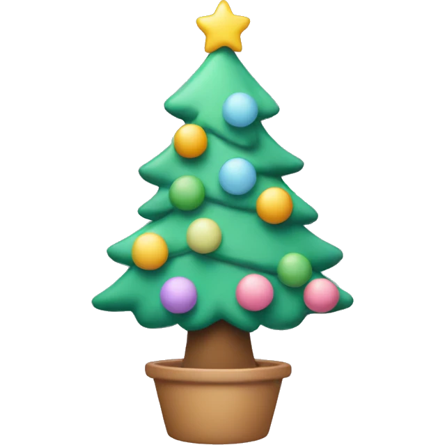 Create a cute Christmas tree with pastel colours  emoji