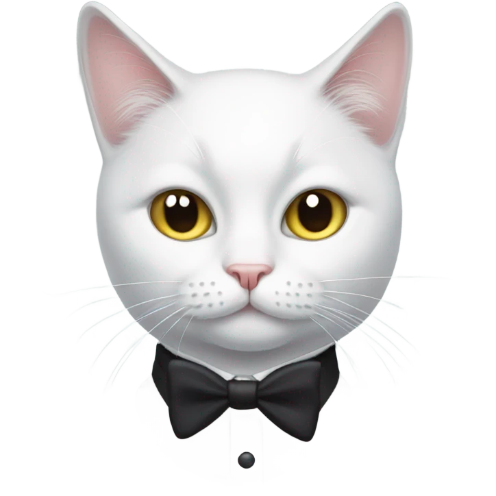 White Cat wearing a tuxedo emoji