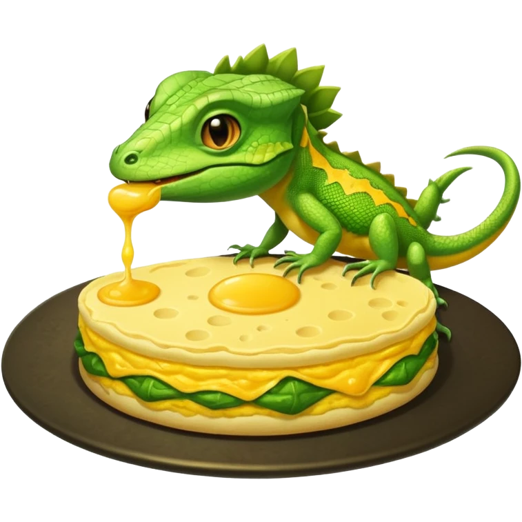 lizard eating omelette emoji