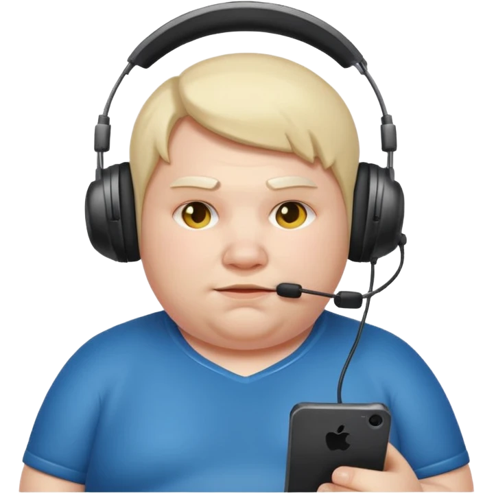 Fat lazy gamer emoji
