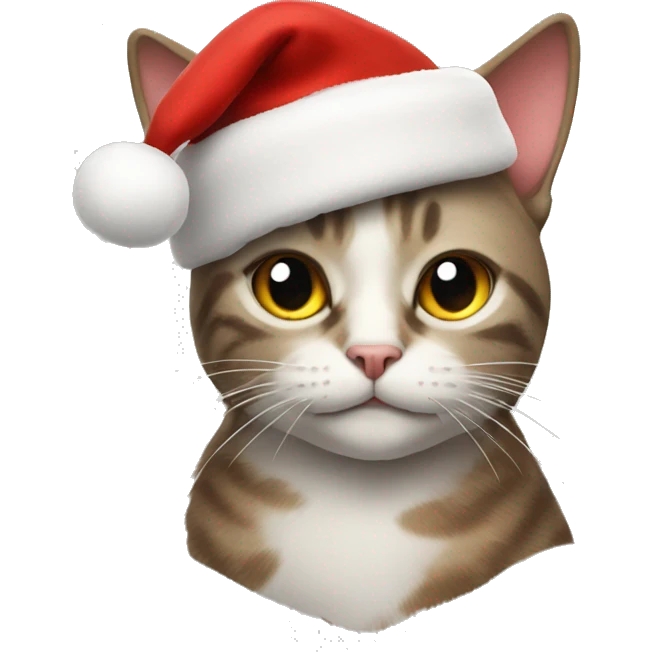 Cat with Christmas hat  emoji