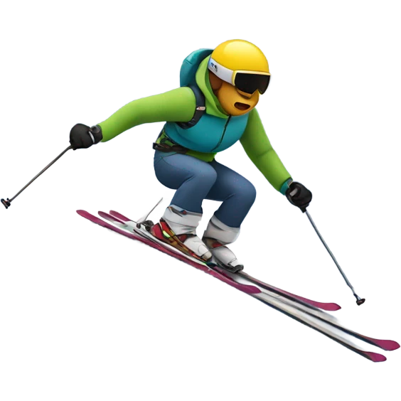Skiing down a mountain emoji
