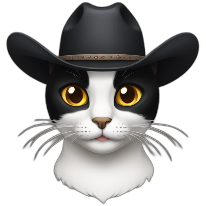 black cat wearing a cowboy hat emoji