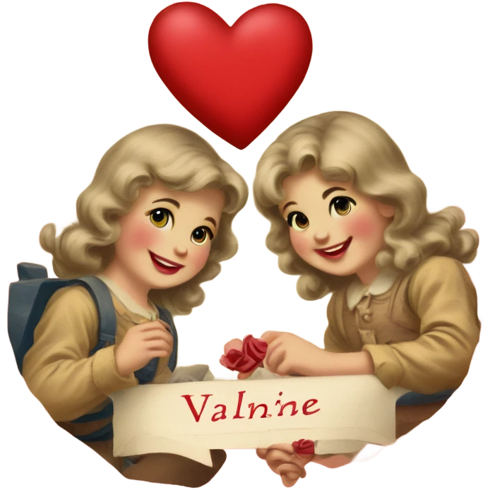 vintage valentine’s day card emoji