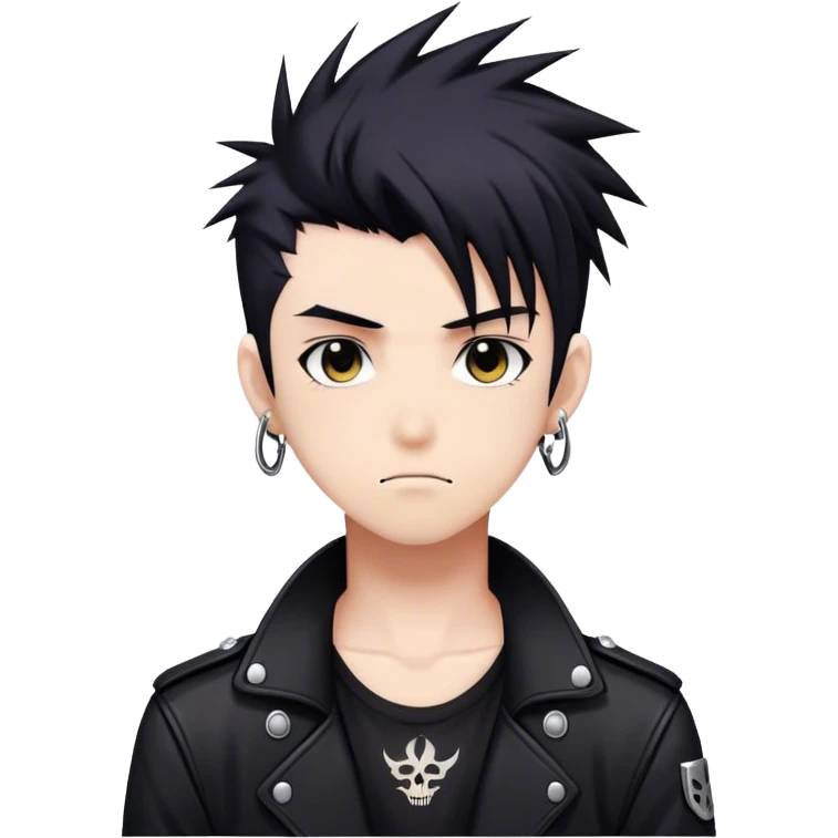 Cute Edgy Attractive Gorgeous Kawaii Anime Punk man dark hair emoji