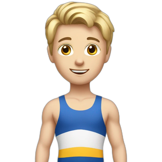 sporty european boy in leotard emoji