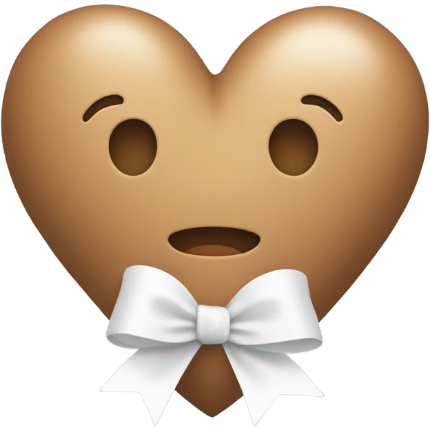 Light brown heart with white ribbon emoji