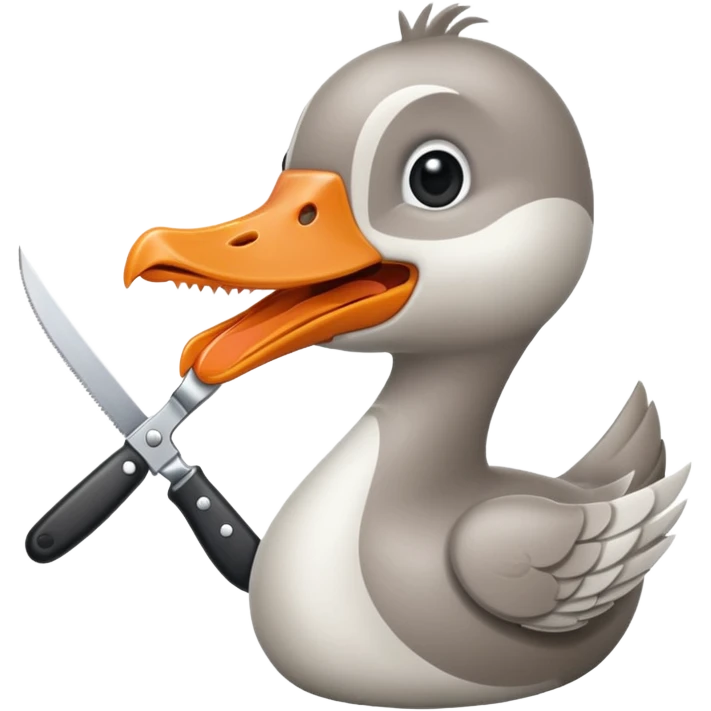 goose biting knife menace emoji