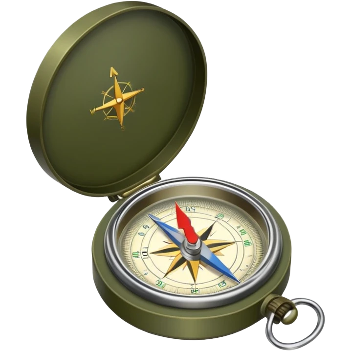 Military compass with olive green case emoji