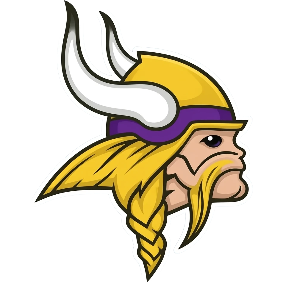 Minnesota Viking logo with green instead of purple emoji