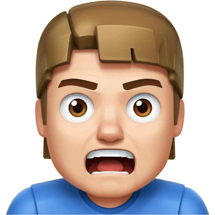 Steve from Minecraft shouts "сосали!?" emoji