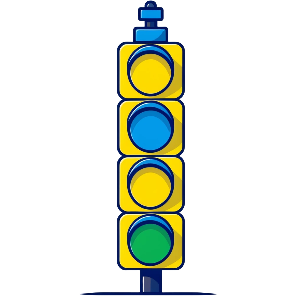 Blue traffic light emoji