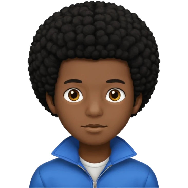 boy with black afro hair and black skin emoji
