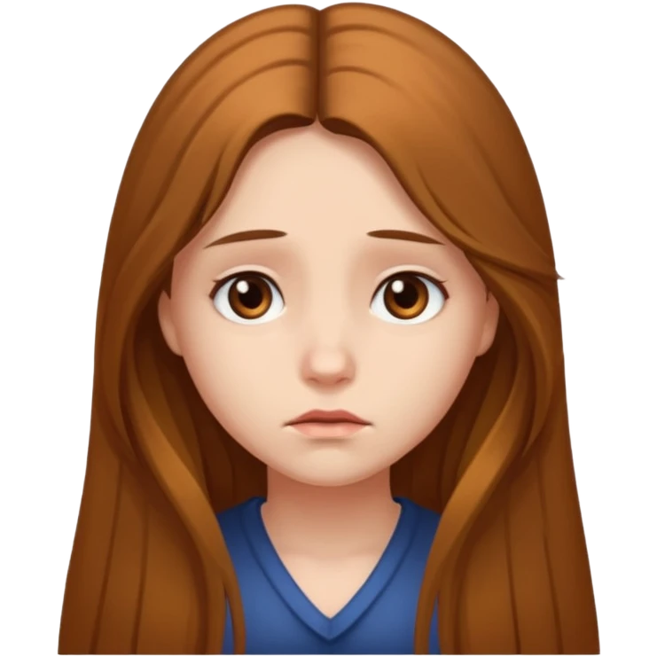 chica cabello largo, que este triste. emoji